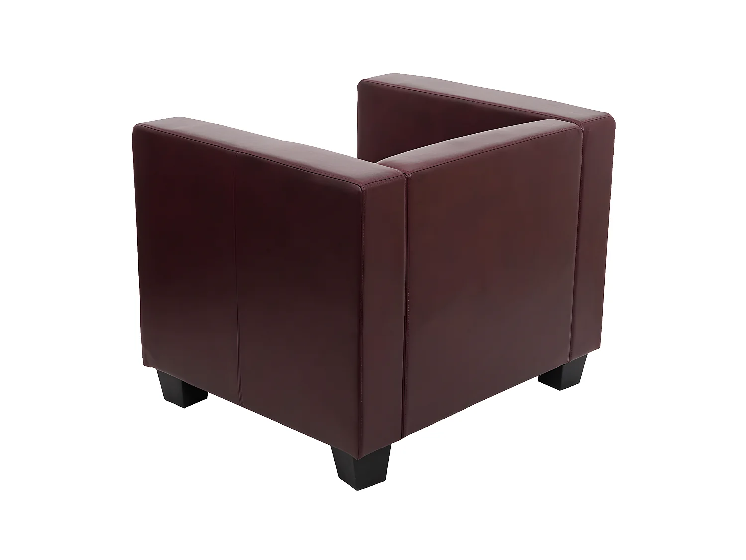 Fauteuil Loungefauteuil Lille,  kunstleer, roodbruin