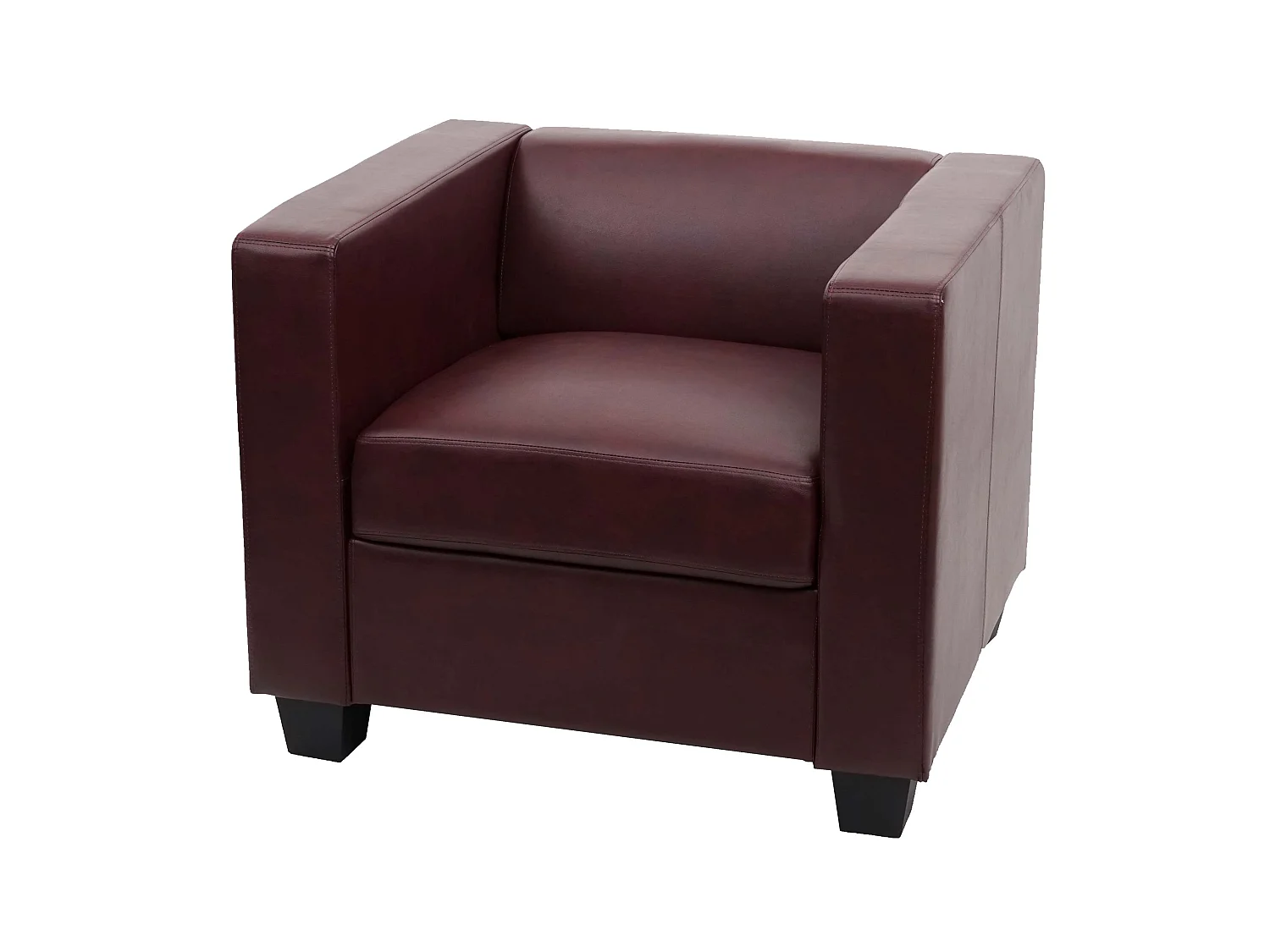 Fauteuil lounge Lille,  similicuir, rouge-brun