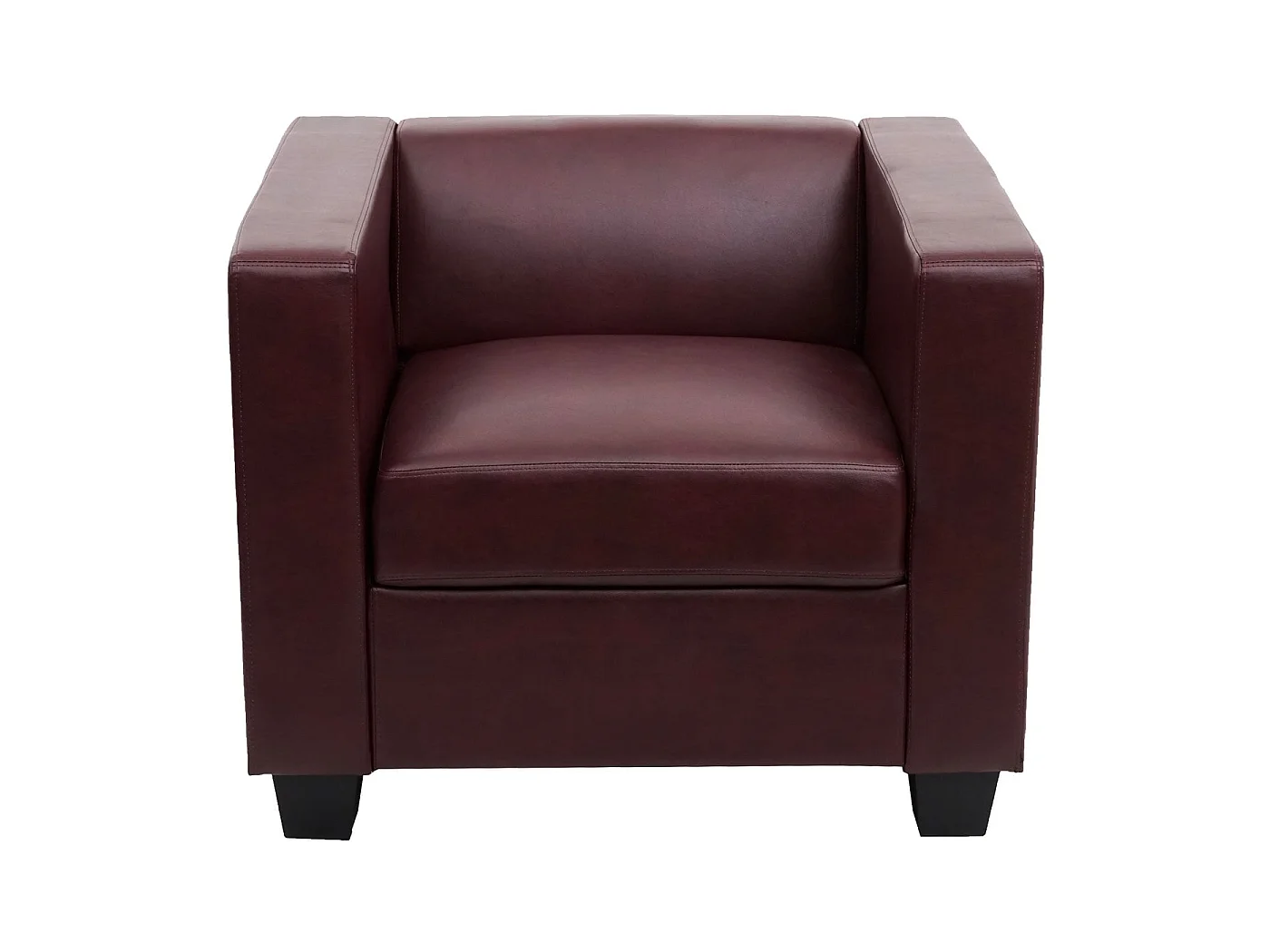 Fauteuil lounge Lille,  similicuir, rouge-brun