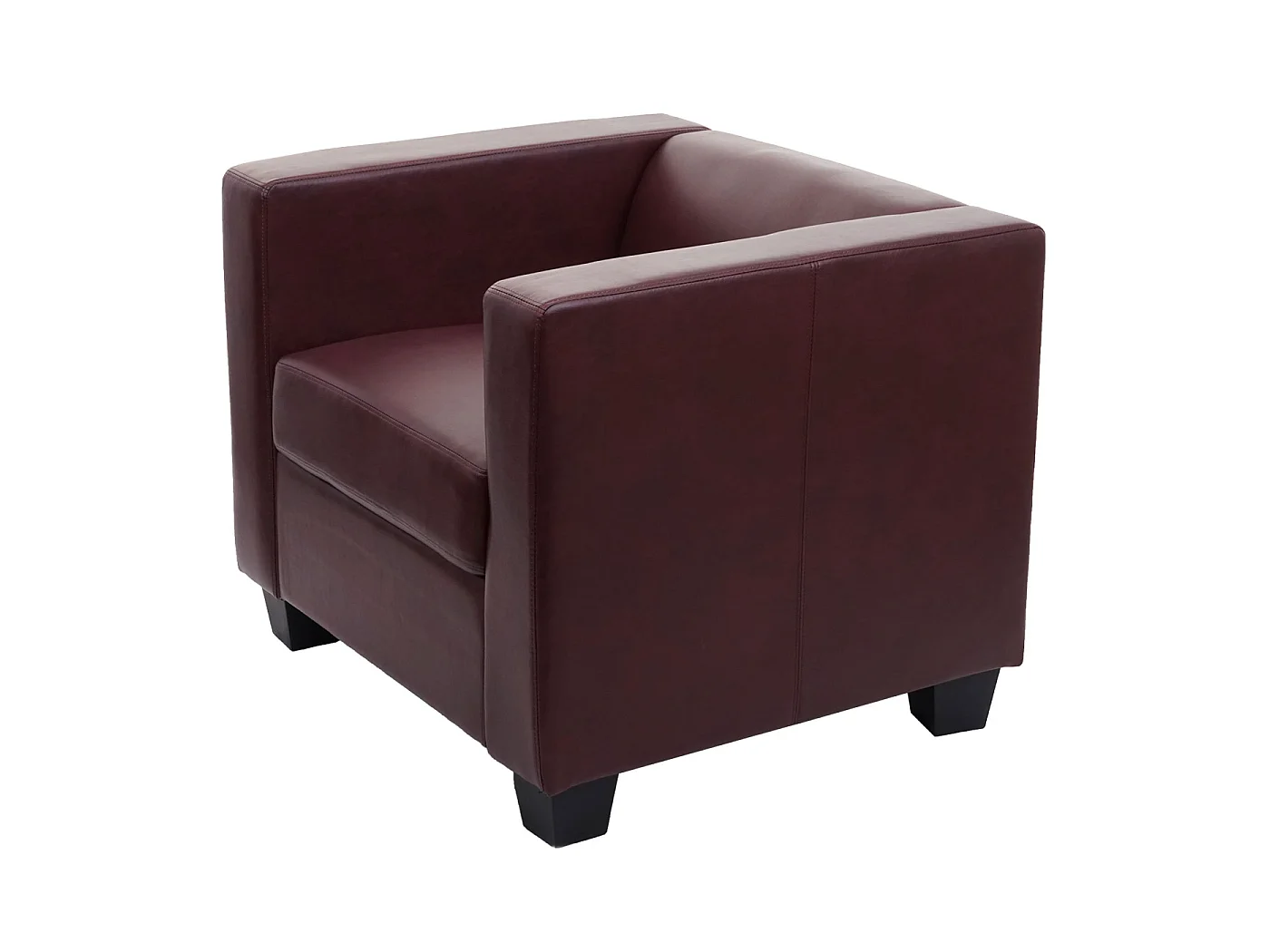 Fauteuil lounge Lille,  similicuir, rouge-brun