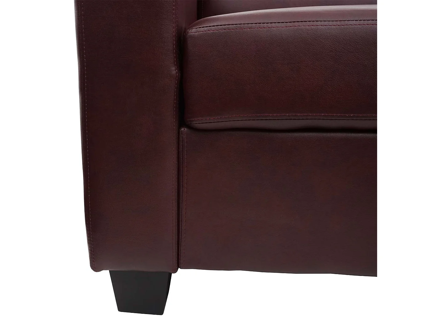 Fauteuil lounge Lille,  similicuir, rouge-brun