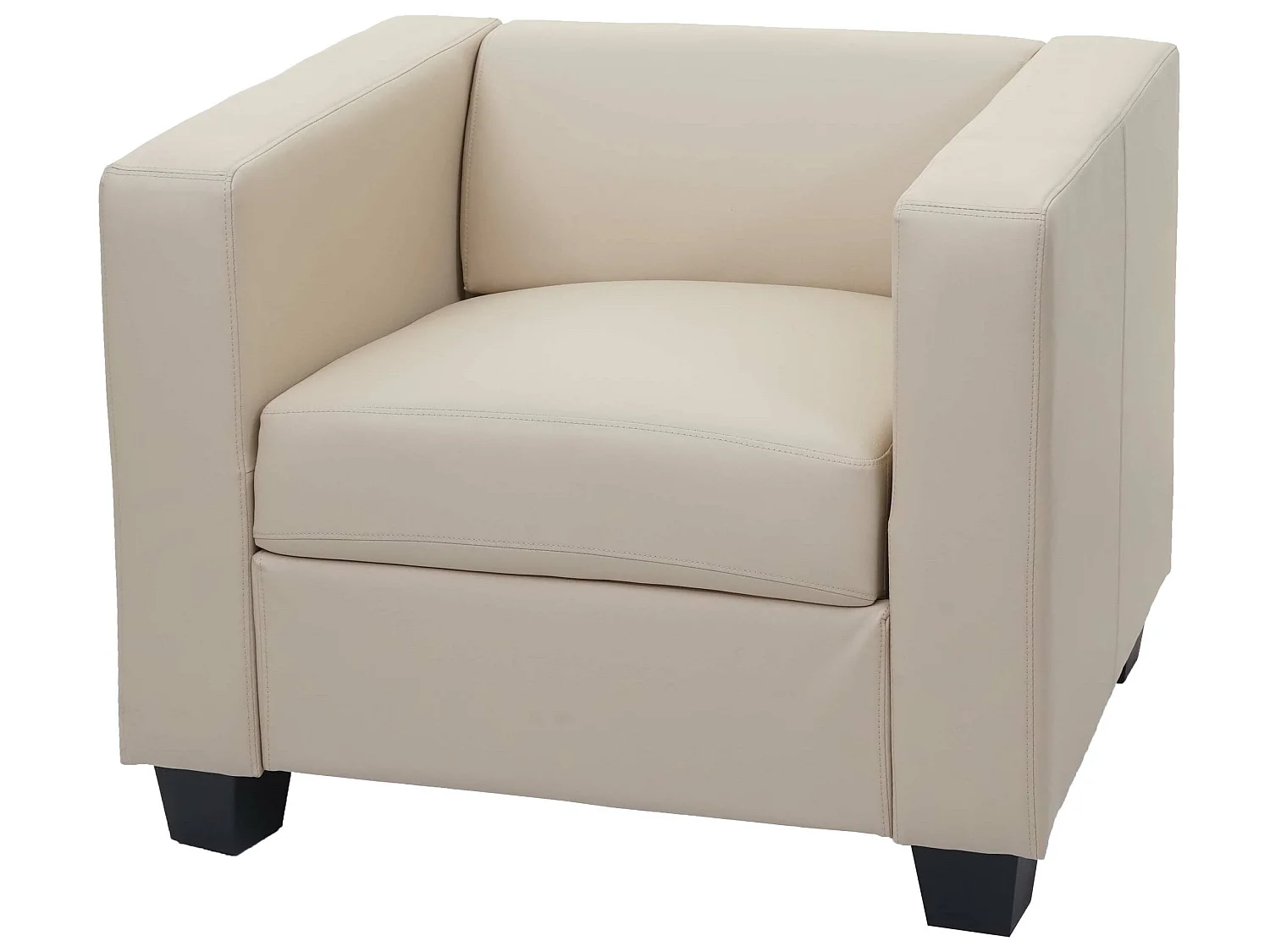 Fauteuil Loungefauteuil Lille,  kunstleer, crème