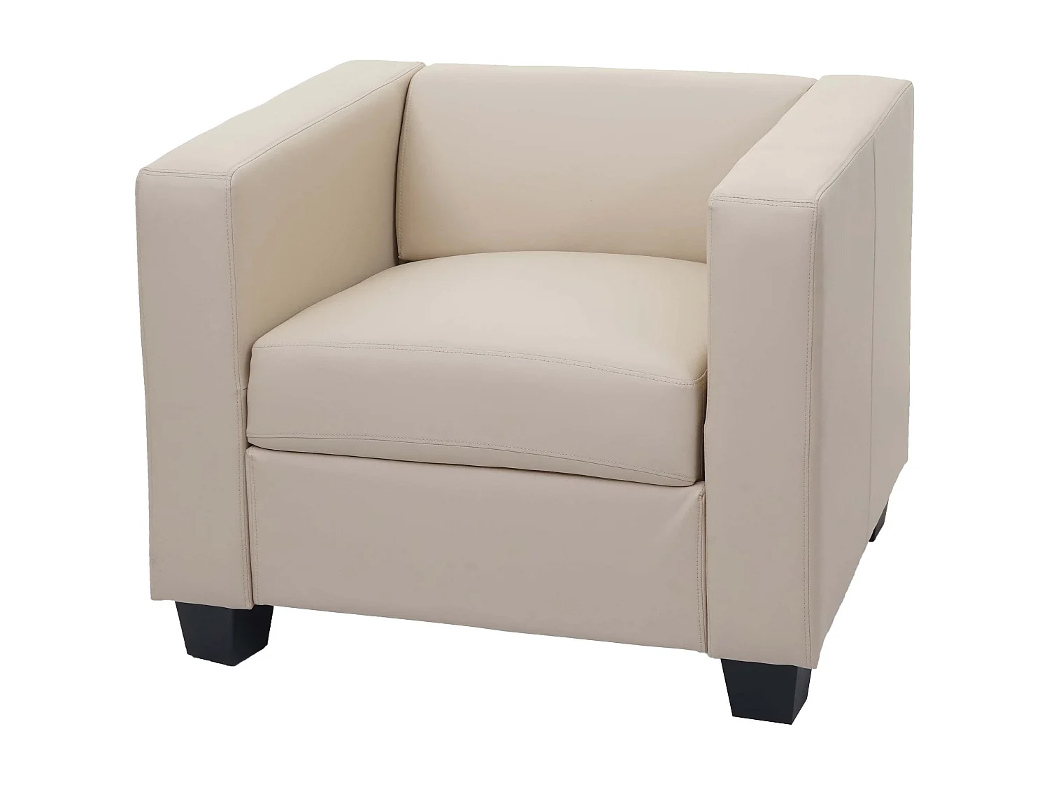 Fauteuil Loungefauteuil Lille,  kunstleer, crème