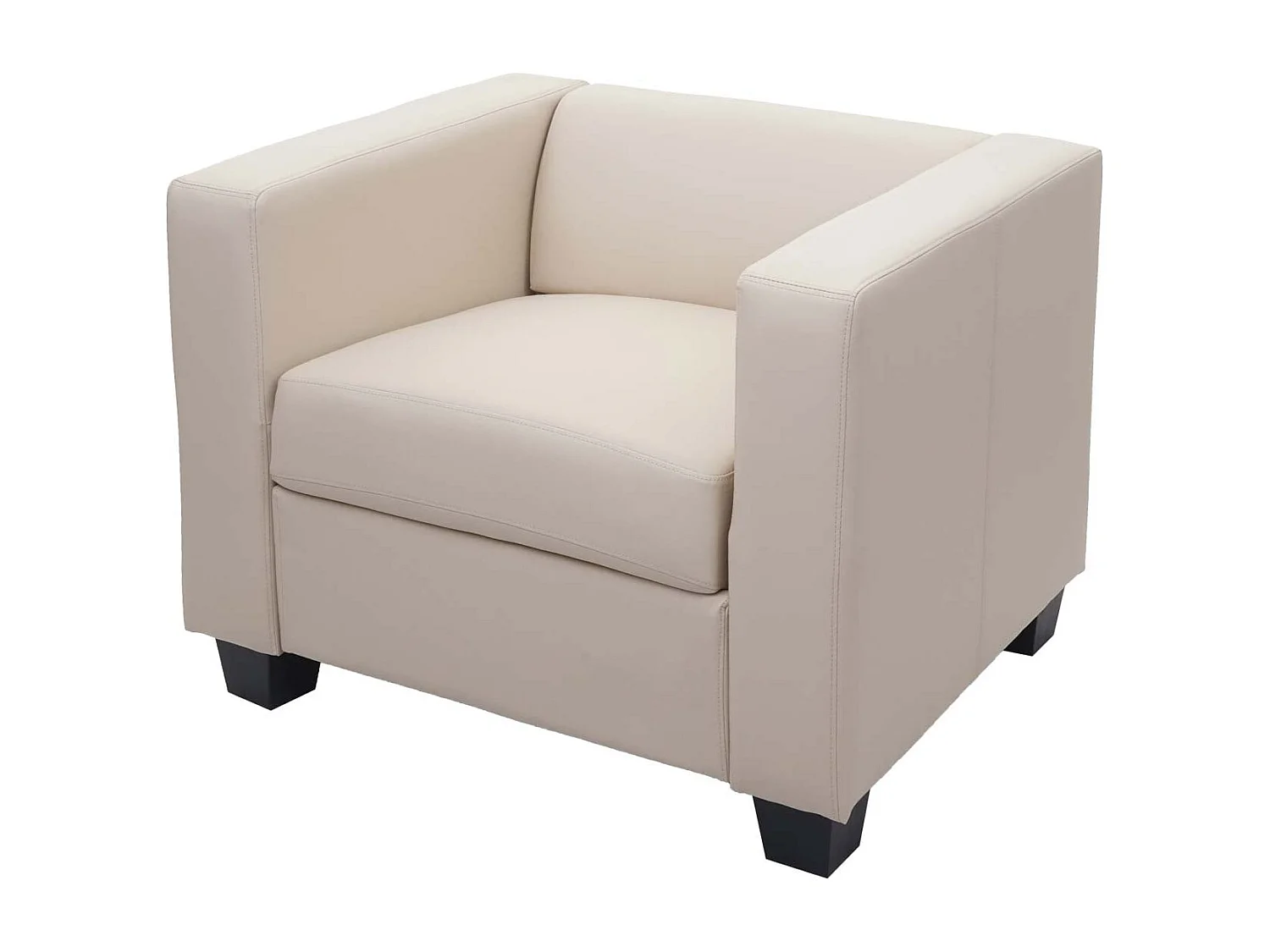 Fauteuil Loungefauteuil Lille,  kunstleer, crème