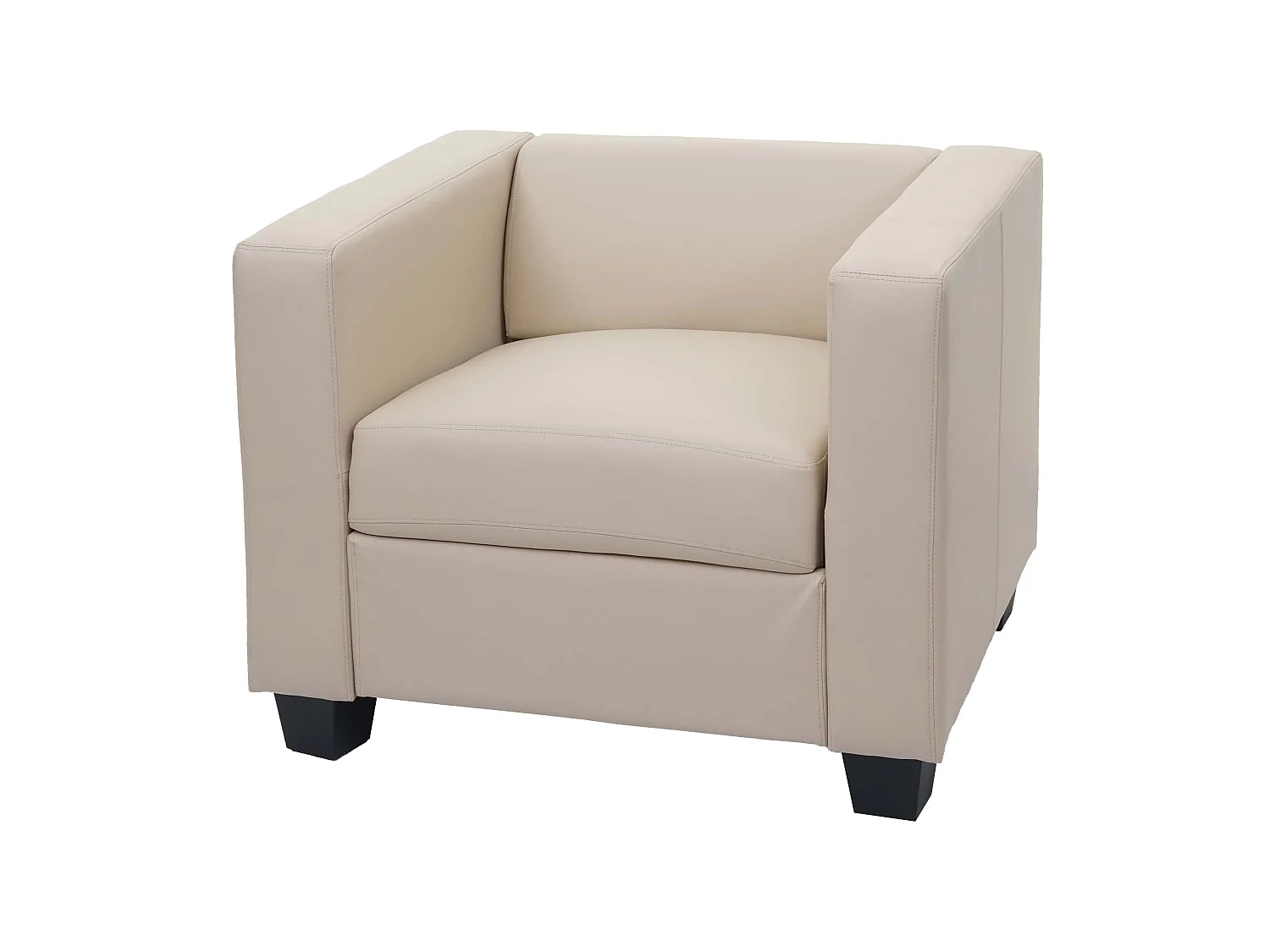 Fauteuil lounge Lille,  simili-cuir, crème