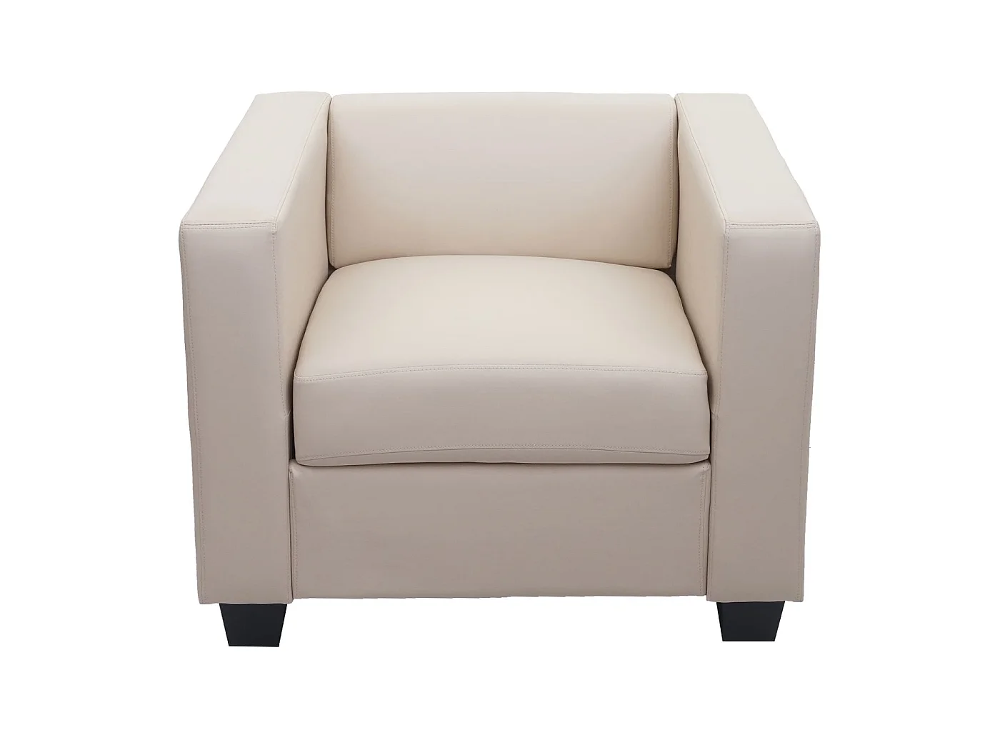 Fauteuil lounge Lille,  simili-cuir, crème