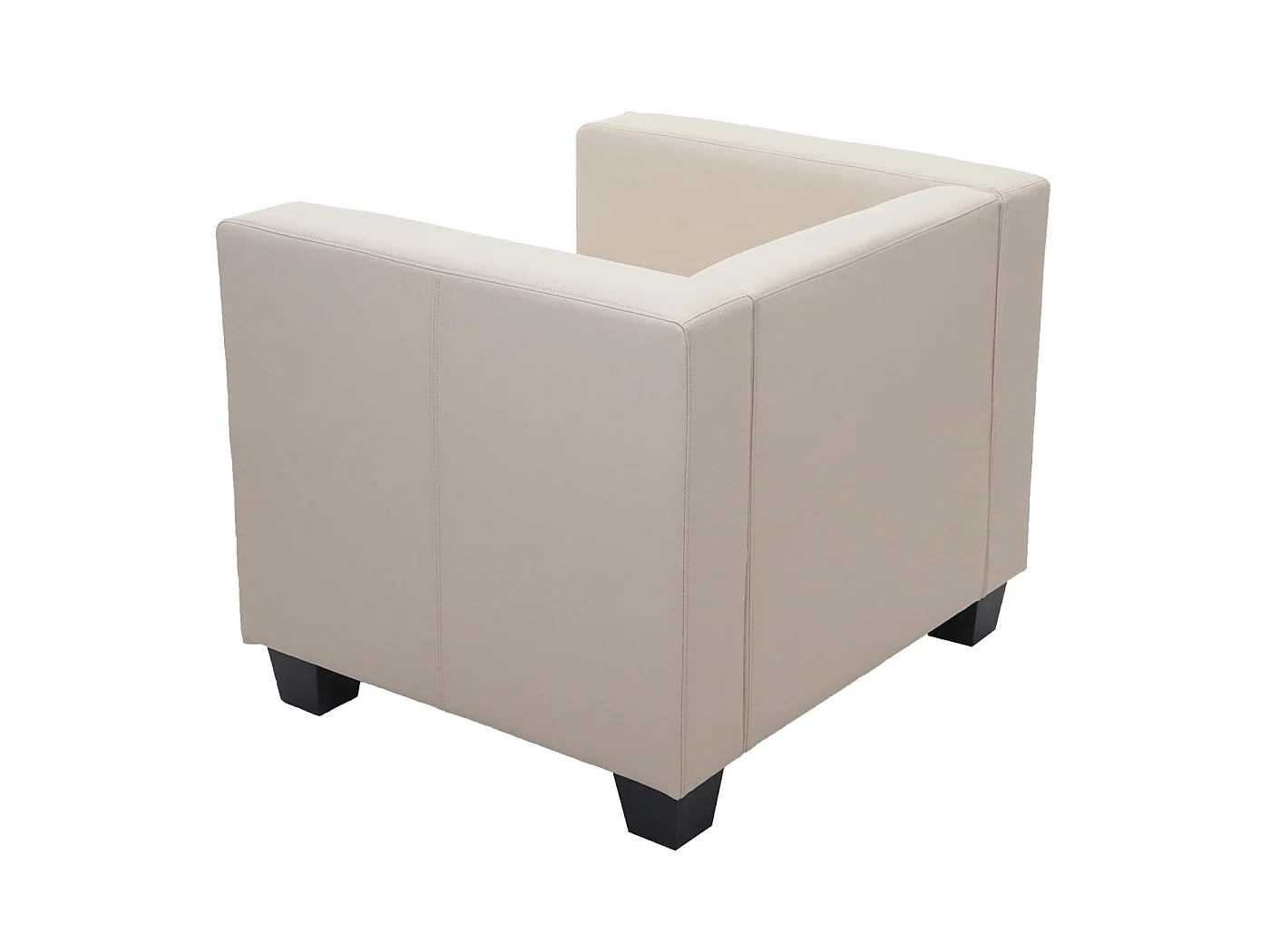 Fauteuil lounge Lille,  simili-cuir, crème