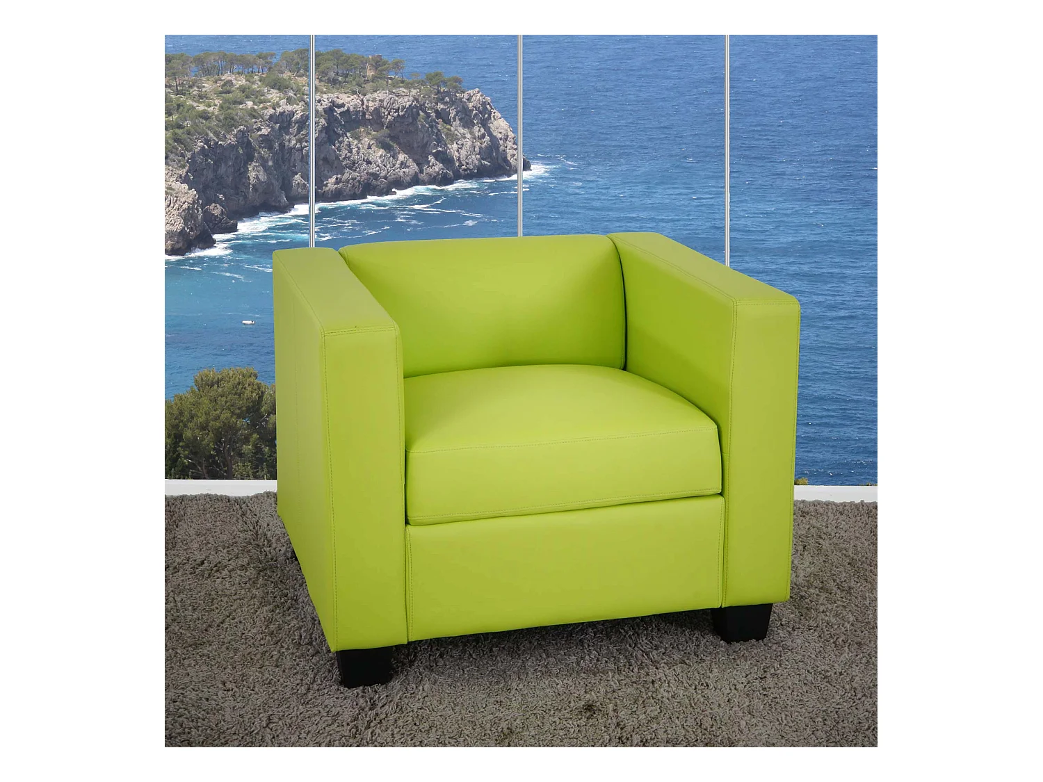Fauteuil lounge Lille,  simili-cuir vert clair