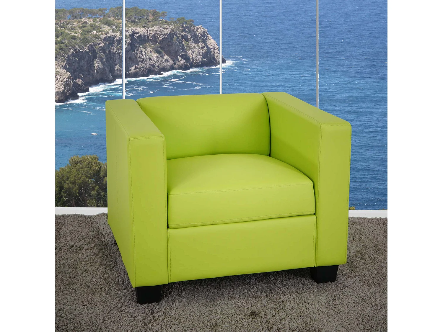 Fauteuil lounge Lille,  simili-cuir vert clair
