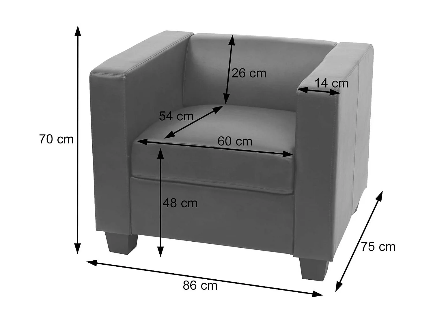 Fauteuil Loungefauteuil Lille,  Kunstleer, lichtgroen