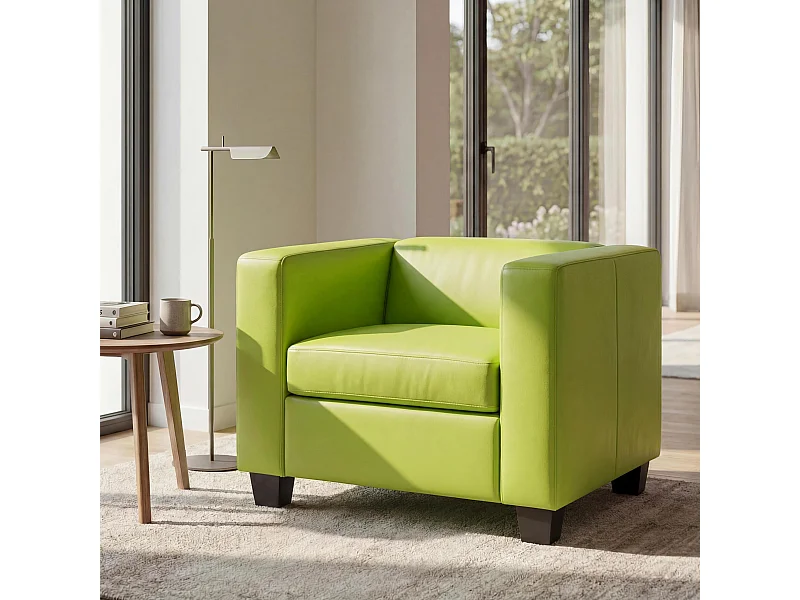 Fauteuil lounge Lille,  simili-cuir vert clair