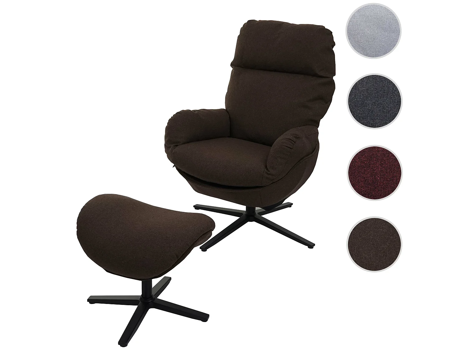 Leżanka + taboret obrotowy MCW-L12,  brązowy