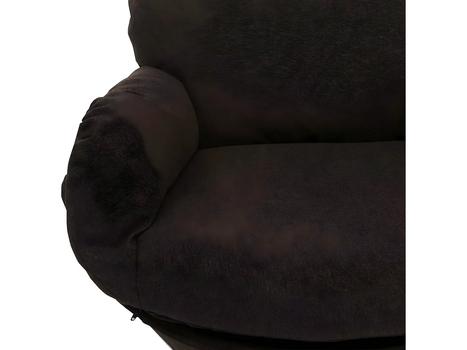 Fauteuil relax + pouf MCW-L12 pivotant,  marron