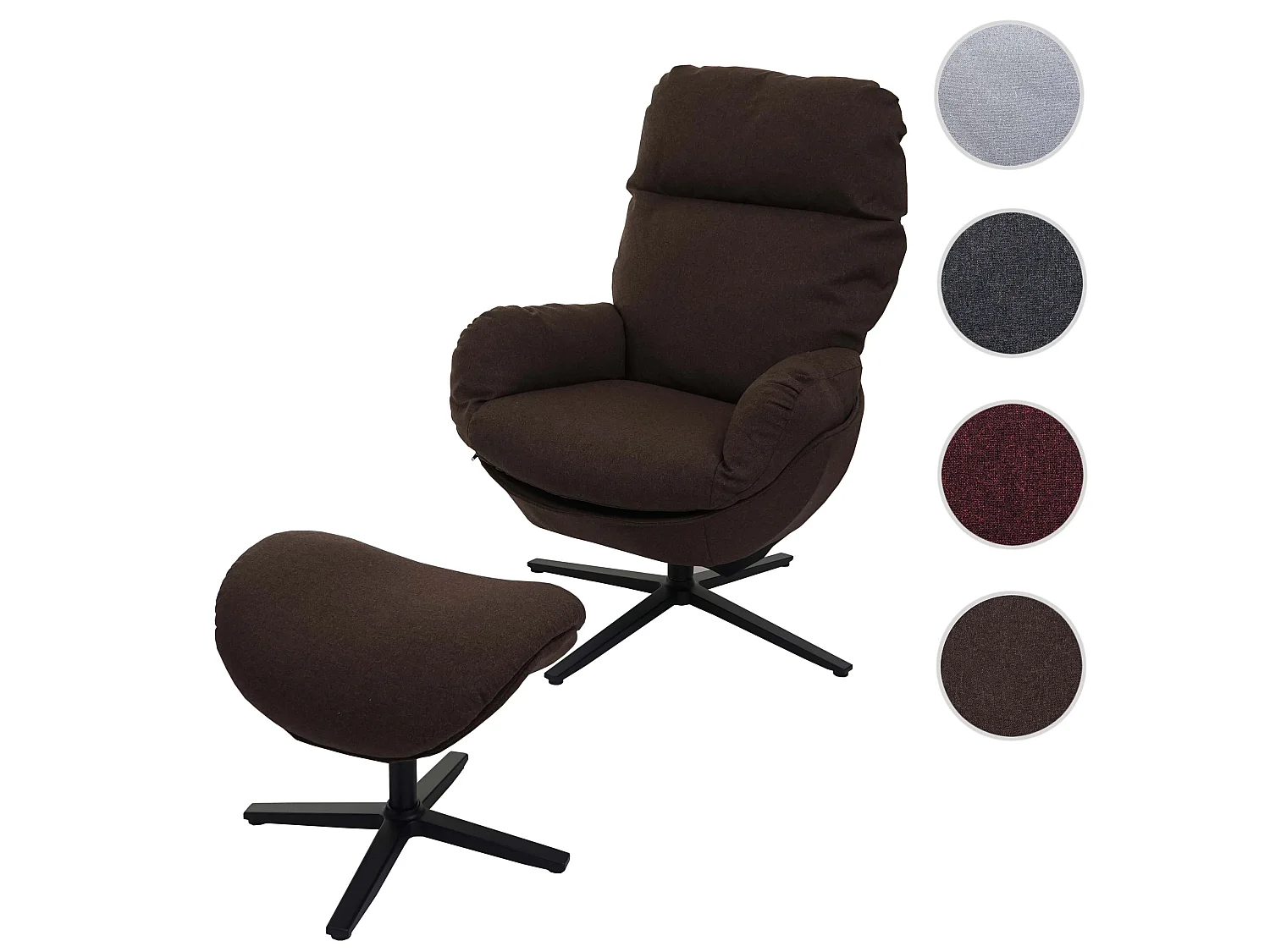 Leżanka + taboret obrotowy MCW-L12,  brązowy