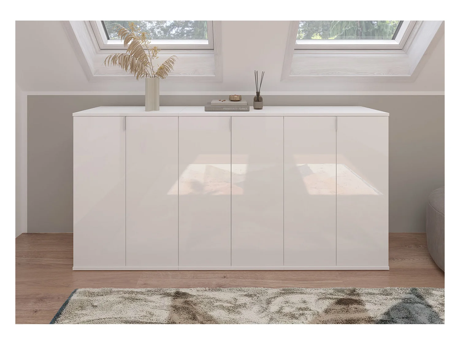 ProjektX Kommode 6 Türen weiß.