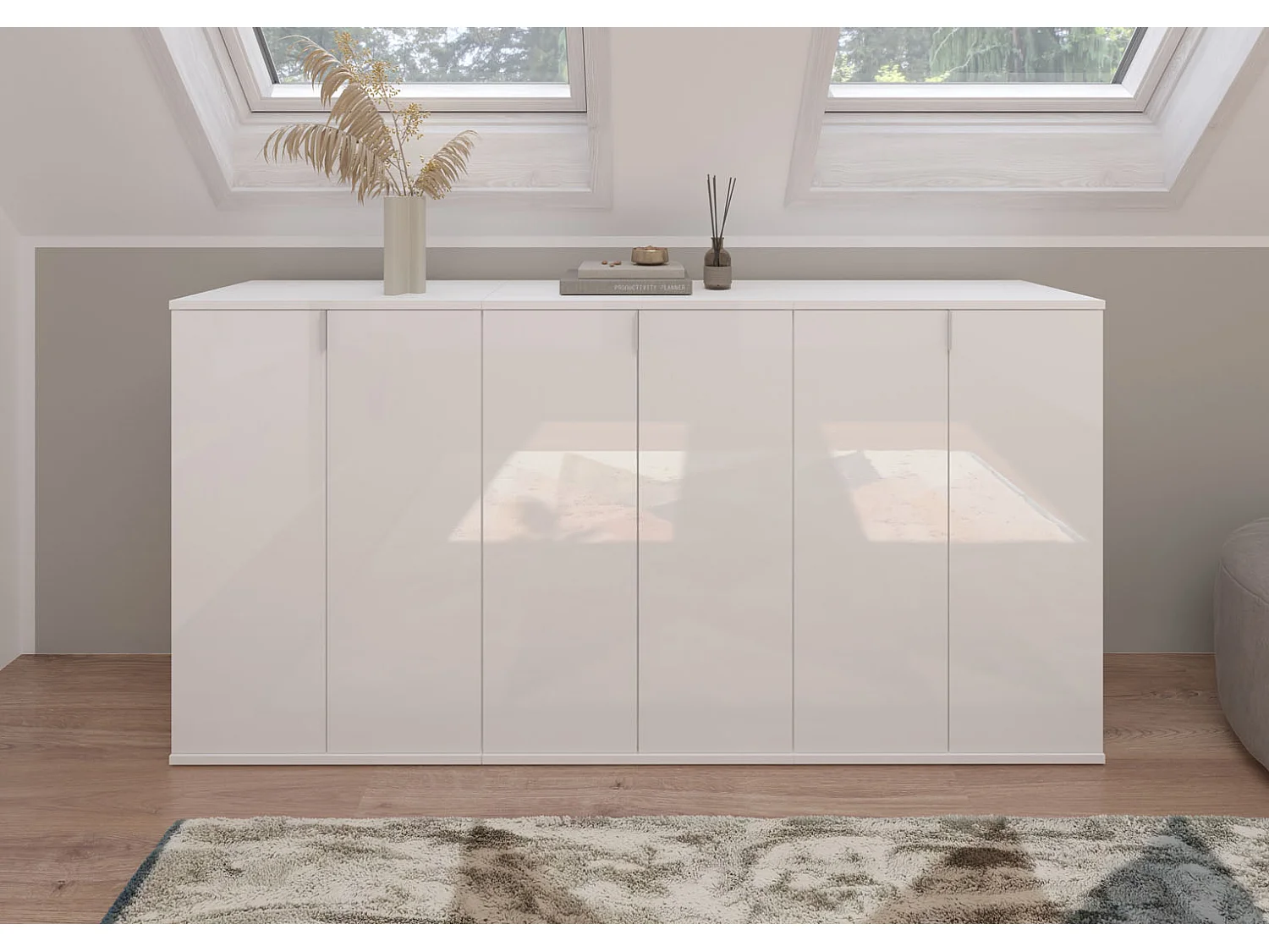 ProjektX commode 6 portes blanche.