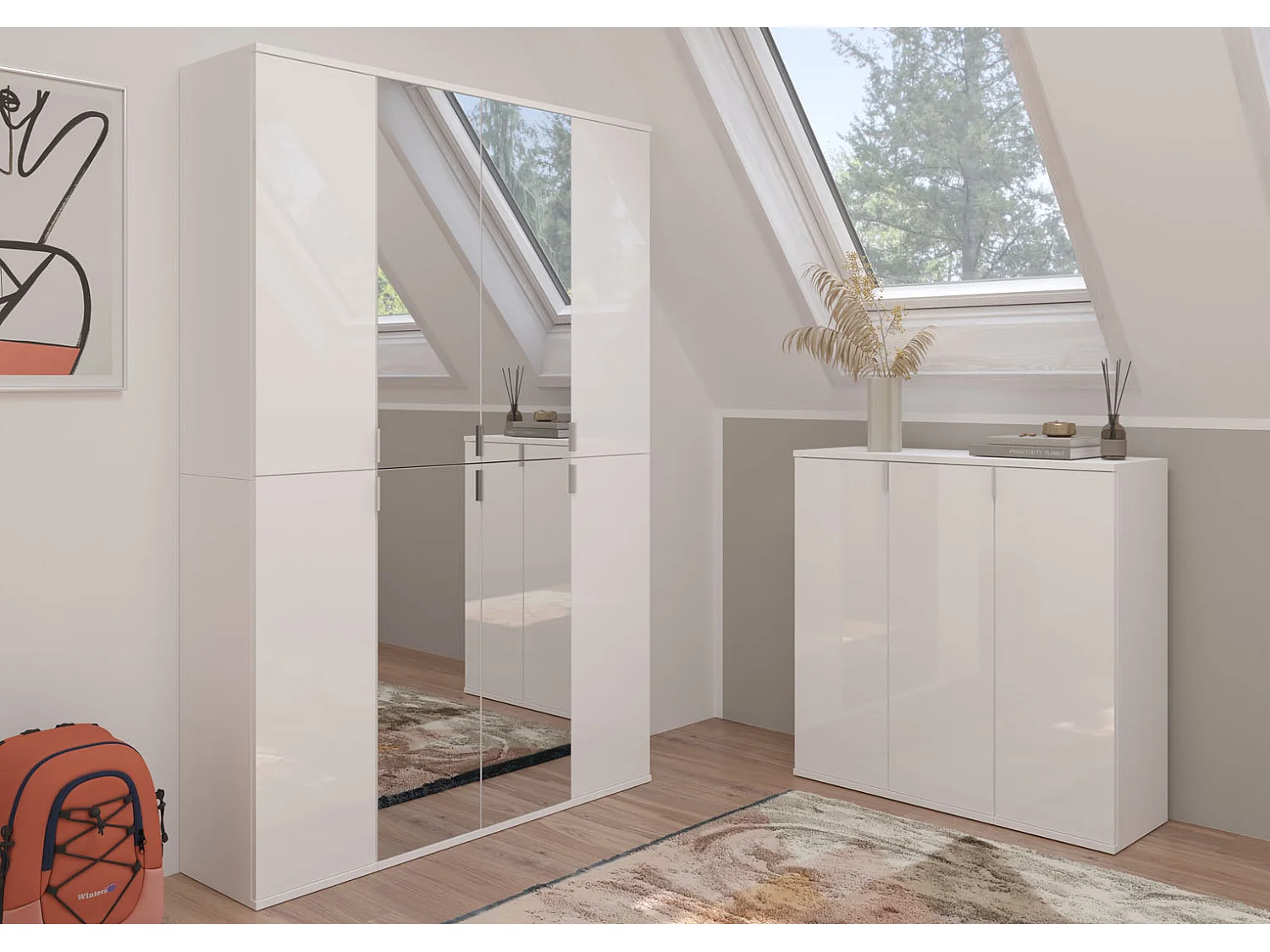 ProjektX commode 4 portes blanche.