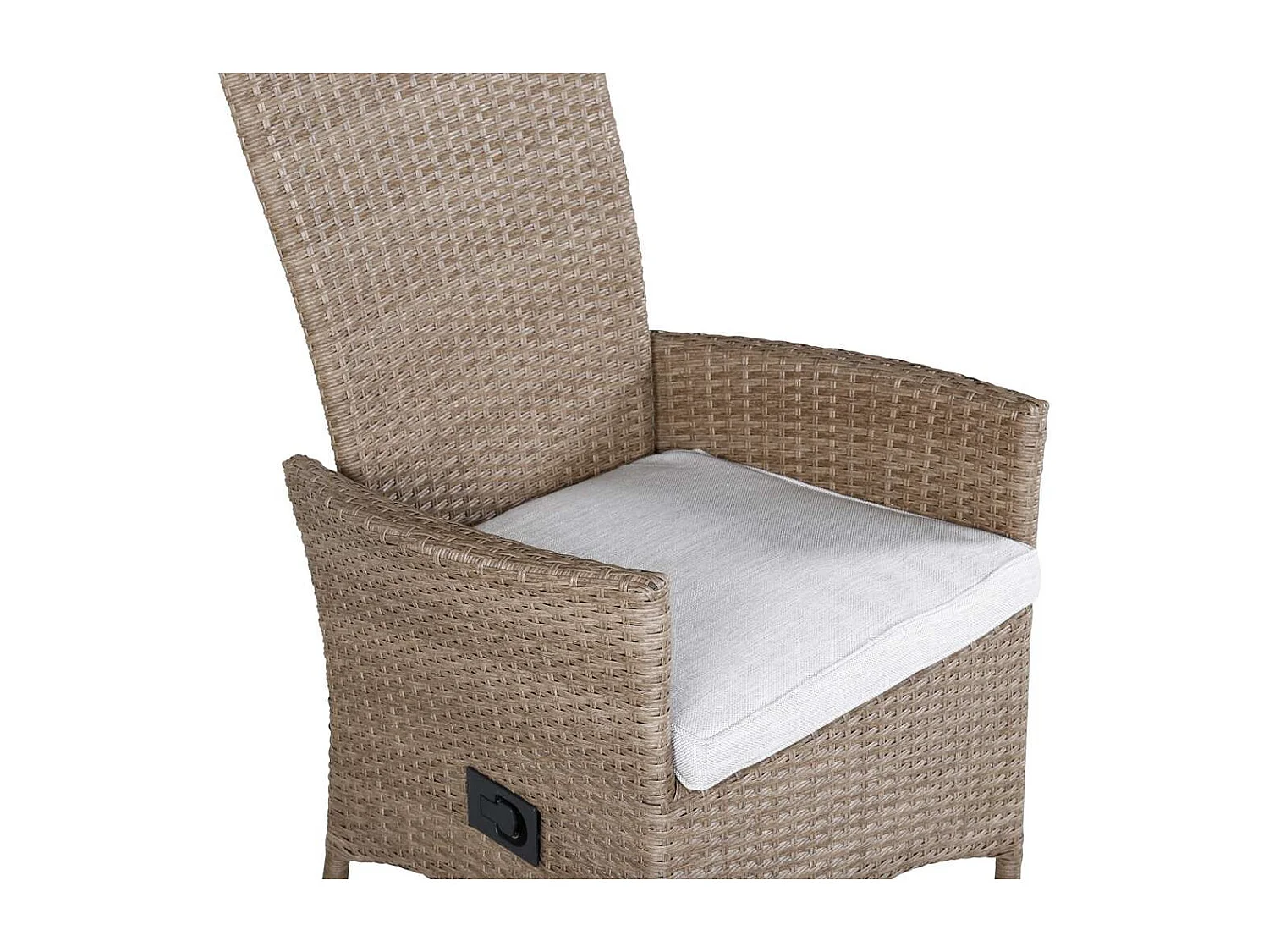 Padova Chaise de jardin avec accoudoirs, coussins inclus, réglable, naturel.