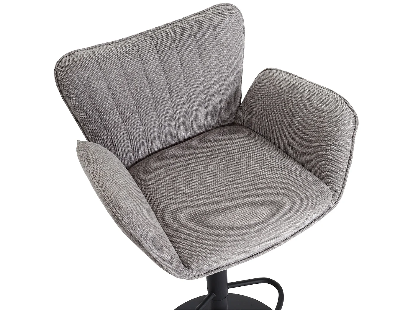 Tabouret de bar MCW-M67,  gris clair pied noir