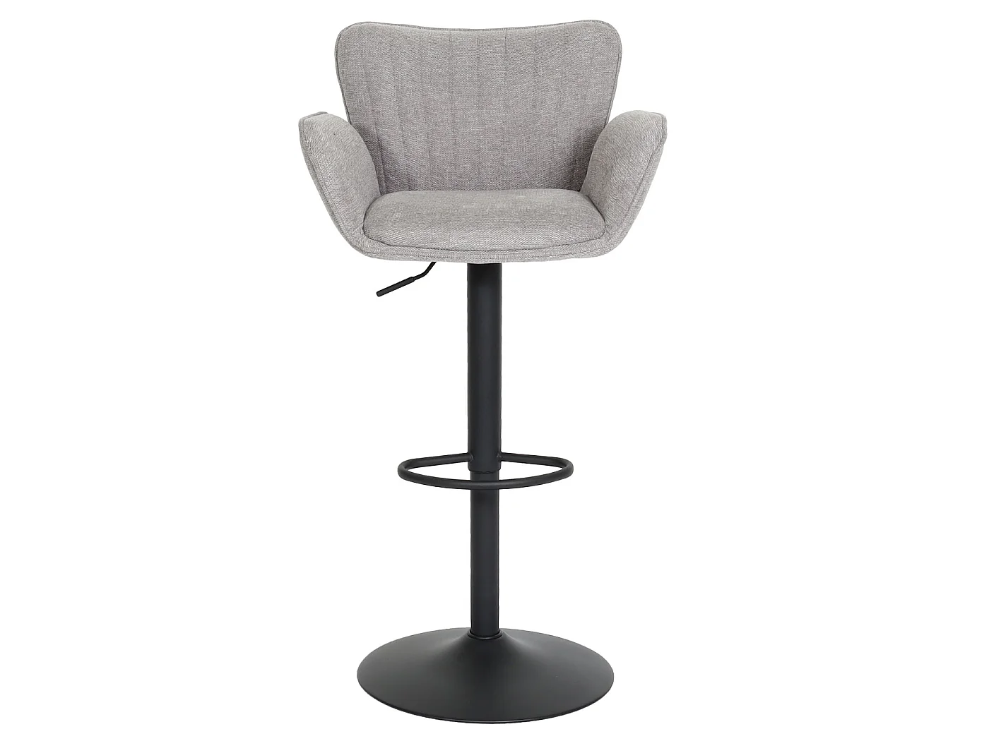 Tabouret de bar MCW-M67,  gris clair pied noir