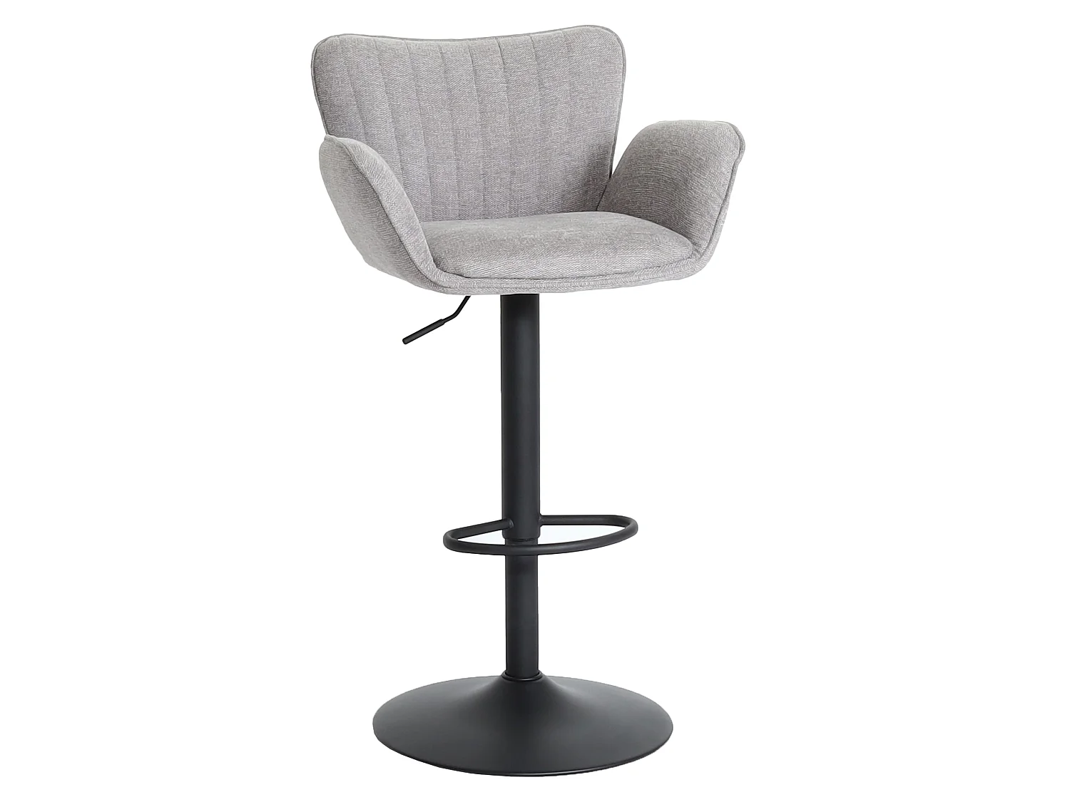Tabouret de bar MCW-M67,  gris clair pied noir