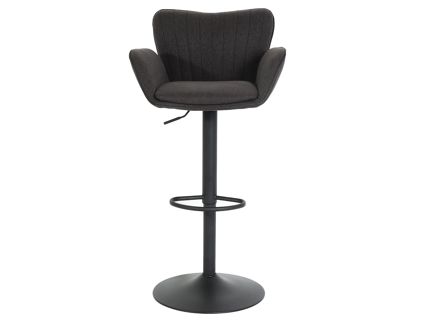 Tabouret de bar MCW-M67,  gris foncé pied noir