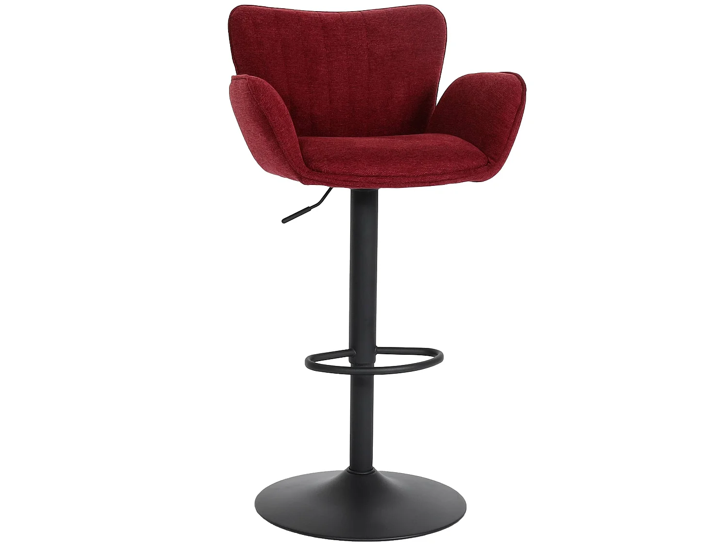 Tabouret de bar MCW-M67,  bordeaux pied noir