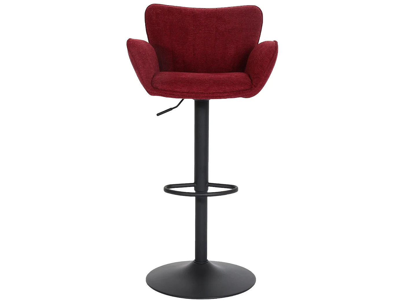 Tabouret de bar MCW-M67,  bordeaux pied noir
