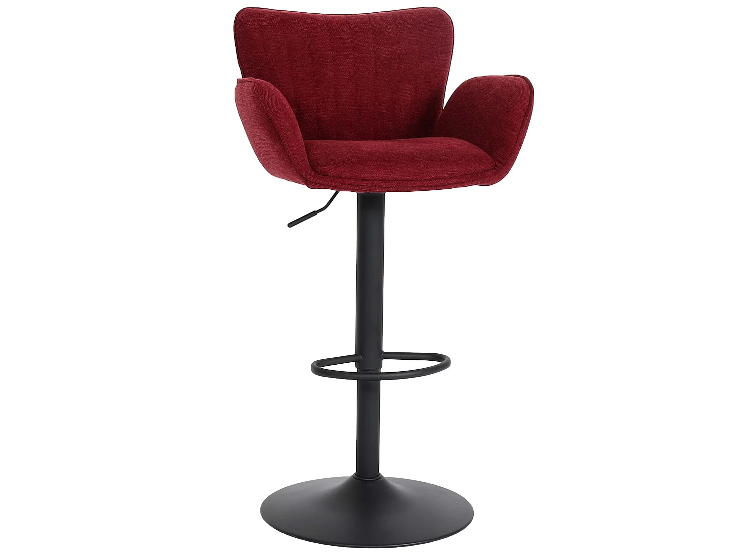 Barkruk MCW-M67,  bordeauxrood, voet zwart
