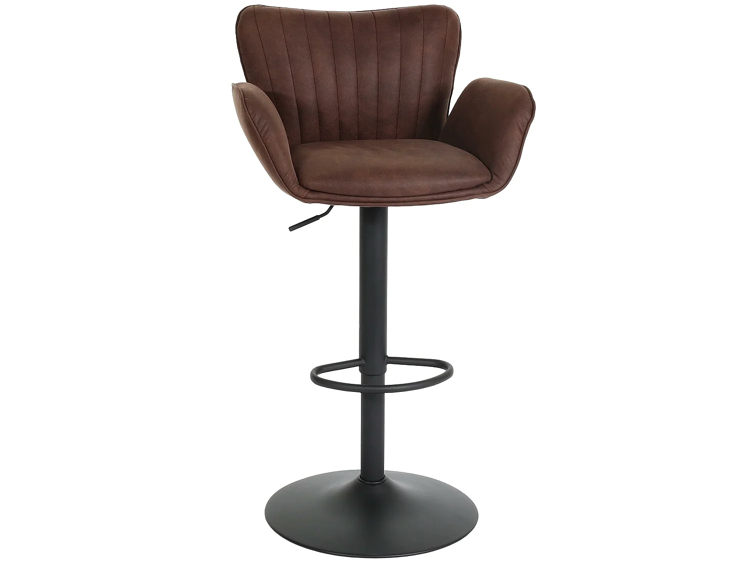 Tabouret de bar MCW-M67,  brun foncé pied noir