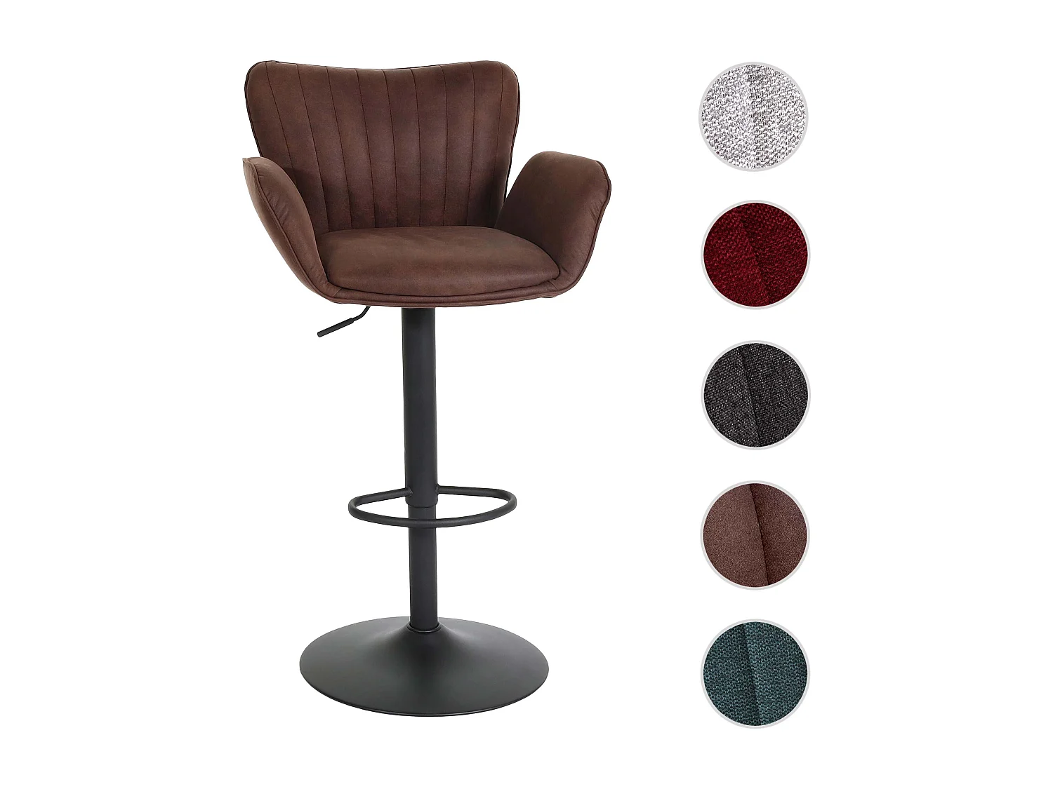 Barhocker MCW-M67, Dunkelbraun Fuß schwarz
