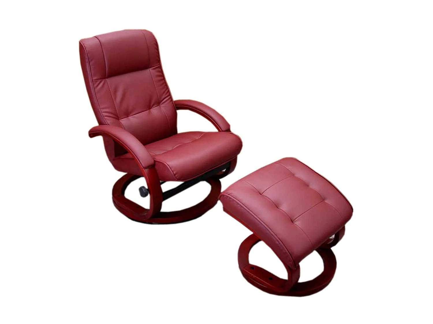 Relaxfauteuil Aprilia met voetenbank,  bordeaux