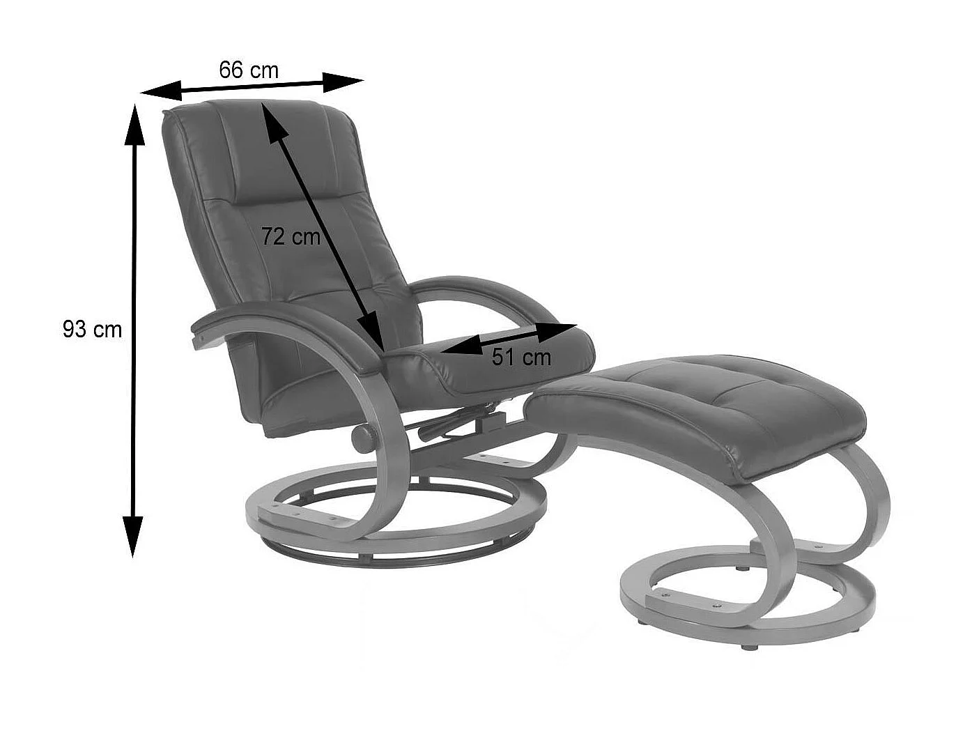 Relaxfauteuil Aprilia met voetenbank,  bordeaux