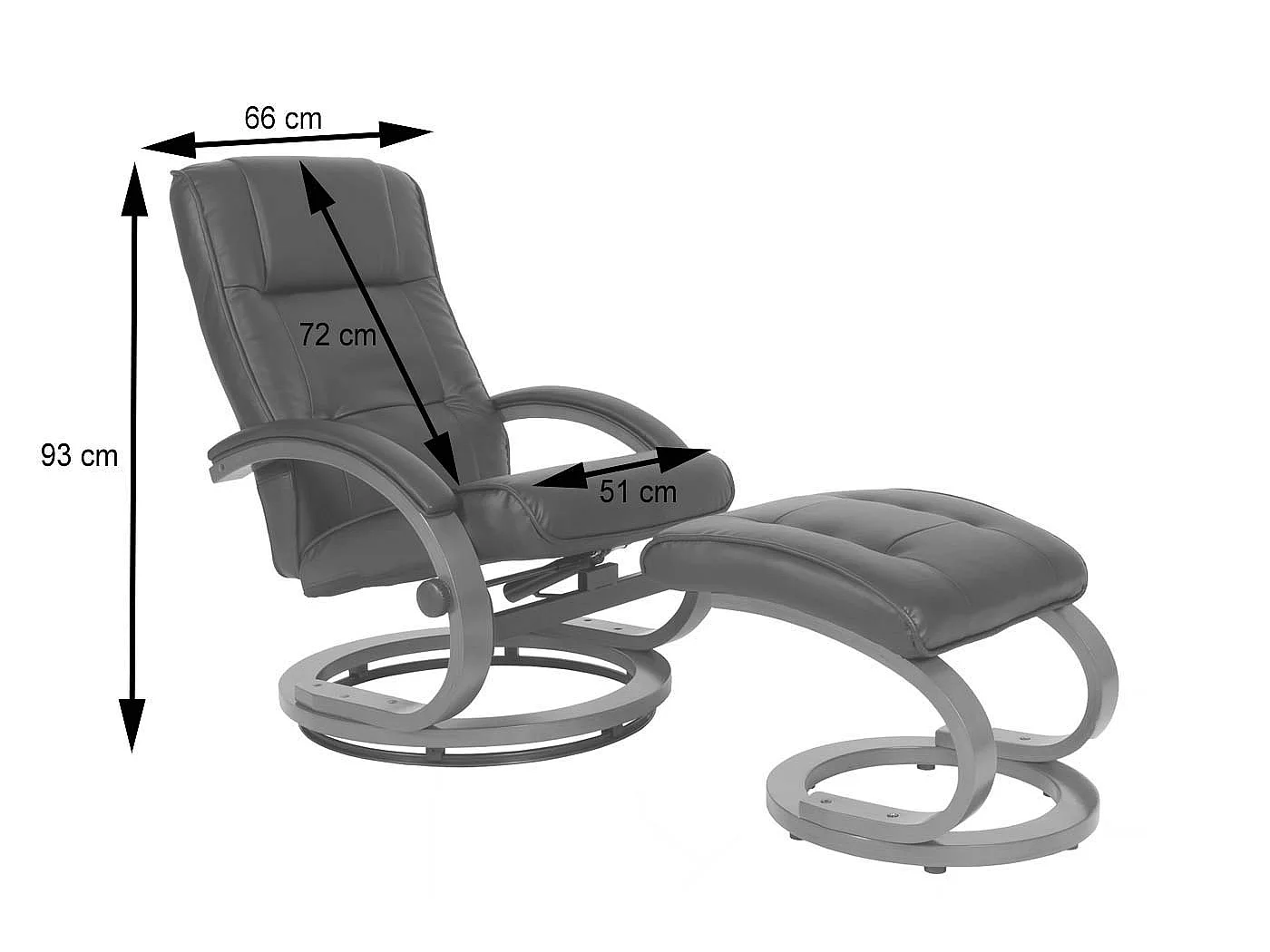 Leżanka Aprilia z taboretem,  bordeaux