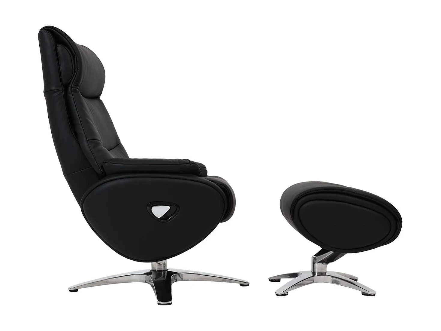 Relaxsessel mit Hocker MCW-K98, Schwarz