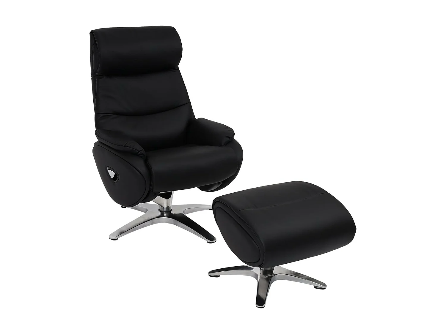 Relaxsessel mit Hocker MCW-K98, Schwarz