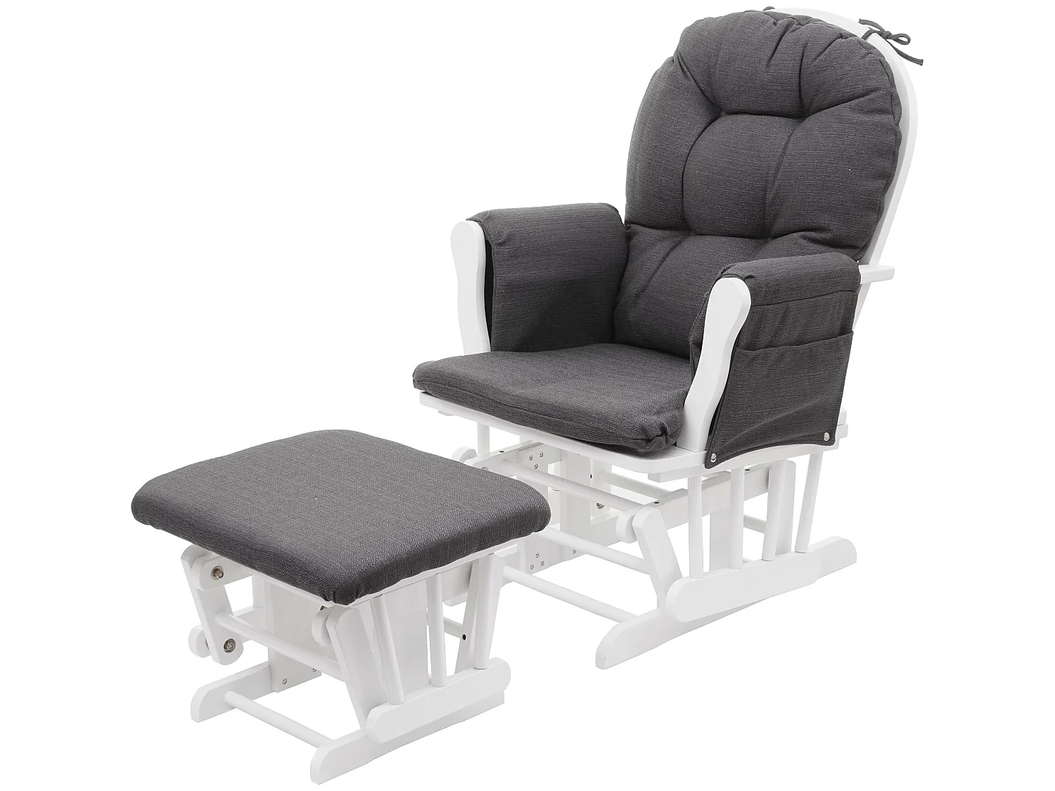 Relaxsessel MCW-C76 Schwingstuhl, Stoff/Textil, dunkelgrau, Gestell weiß