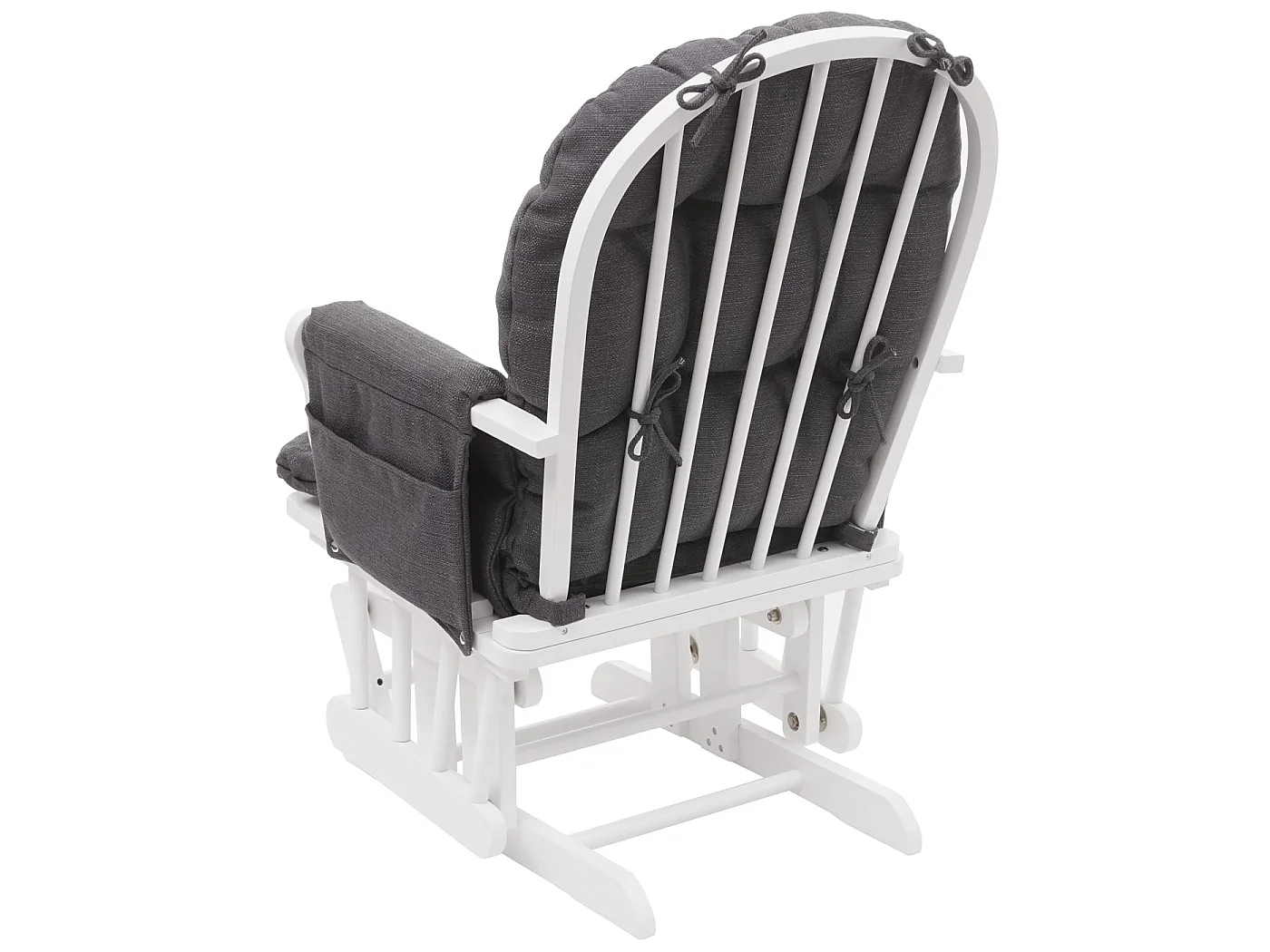 Relaxsessel MCW-C76 Schwingstuhl, Stoff/Textil, dunkelgrau, Gestell weiß