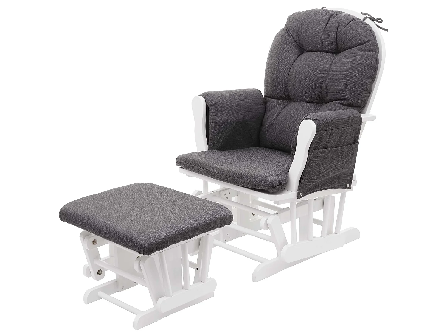 Relaxsessel MCW-C76 Schwingstuhl, Stoff/Textil, dunkelgrau, Gestell weiß