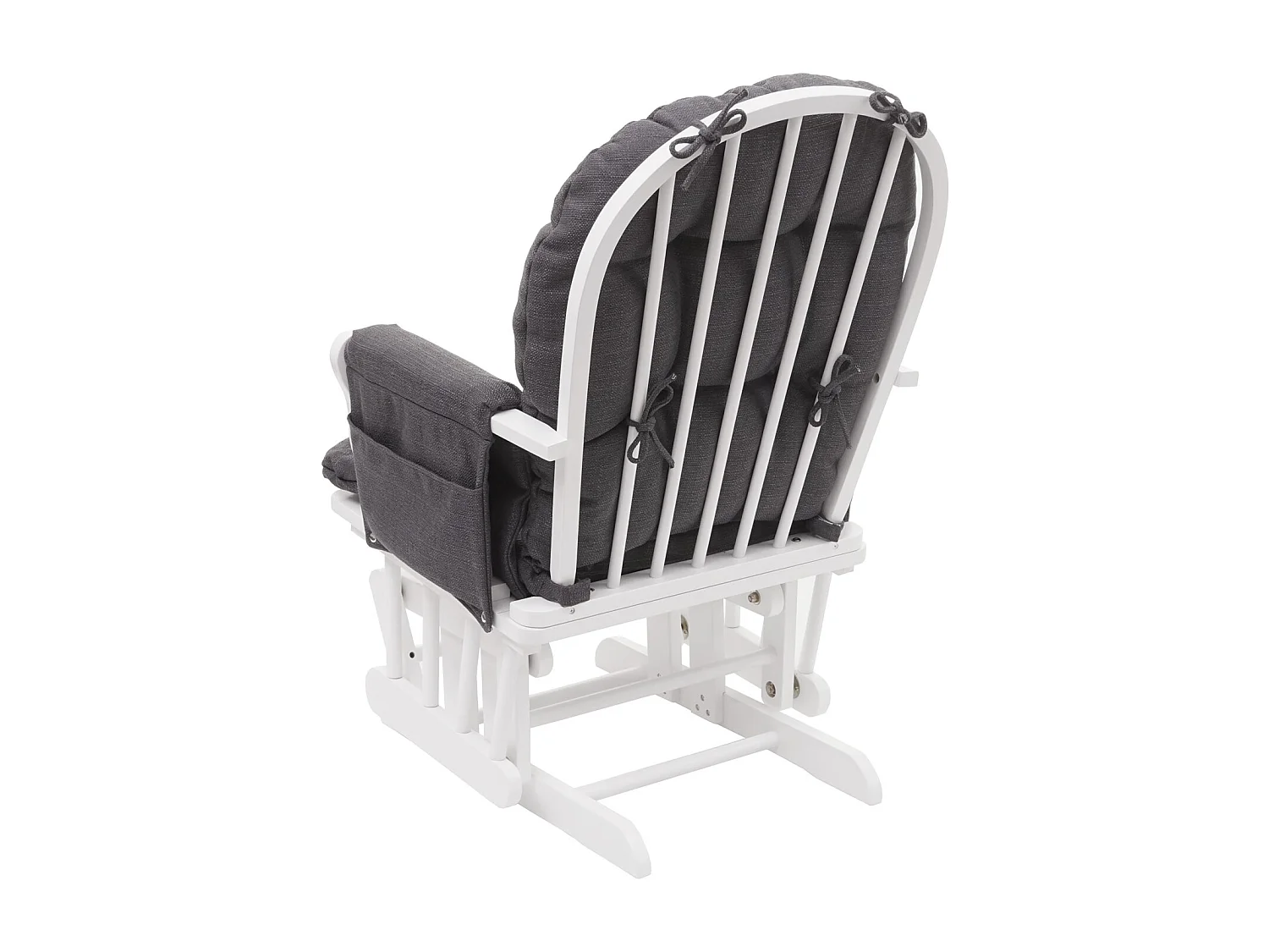 Relaxsessel MCW-C76 Schwingstuhl, Stoff/Textil, dunkelgrau, Gestell weiß