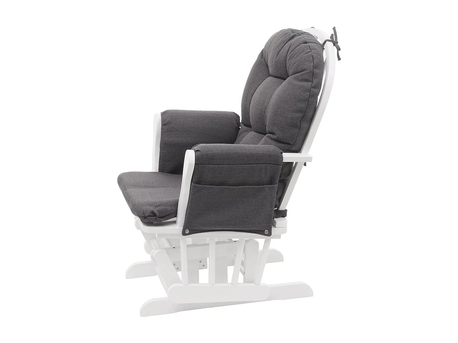 Relaxsessel MCW-C76 Schwingstuhl, Stoff/Textil, dunkelgrau, Gestell weiß