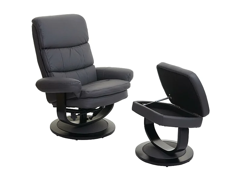 Relaxfauteuil MCW-C16,  kunstleer mat grijs