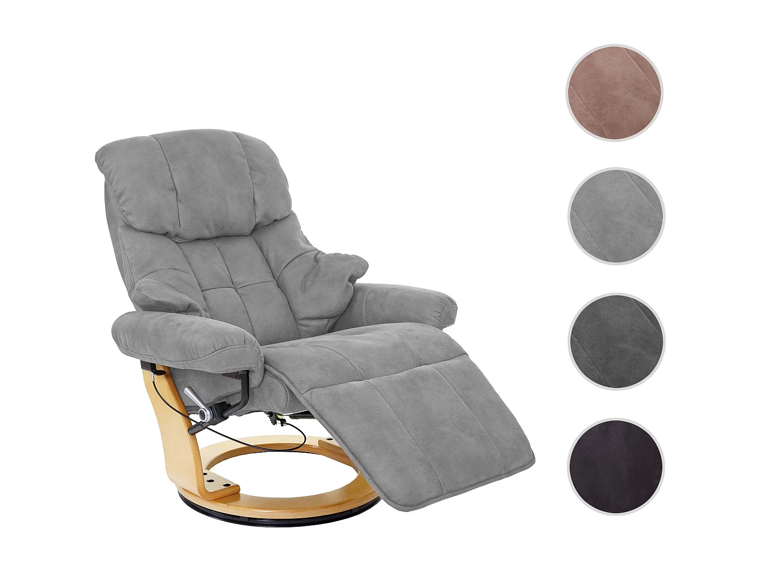 Leżanka Windsor 2,  jasnoszary, naturalny brąz