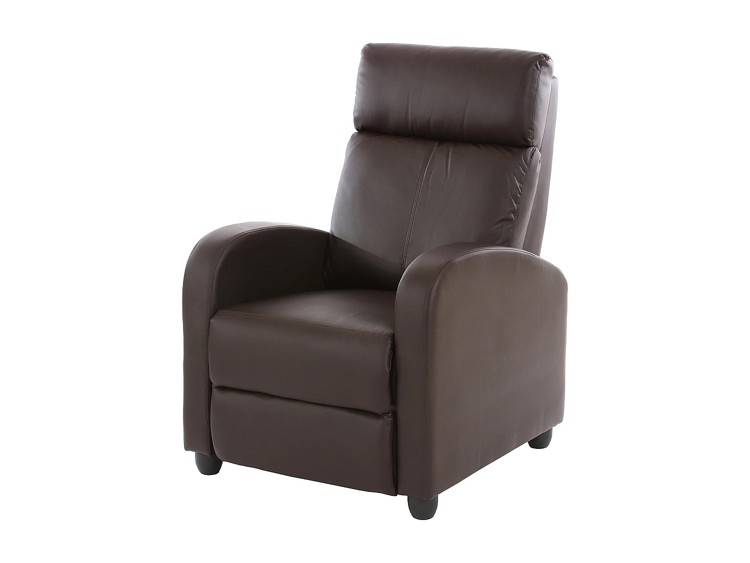 Poltrona relax reclinabile TV elegante Denver ecopelle 92x72x105cm marrone