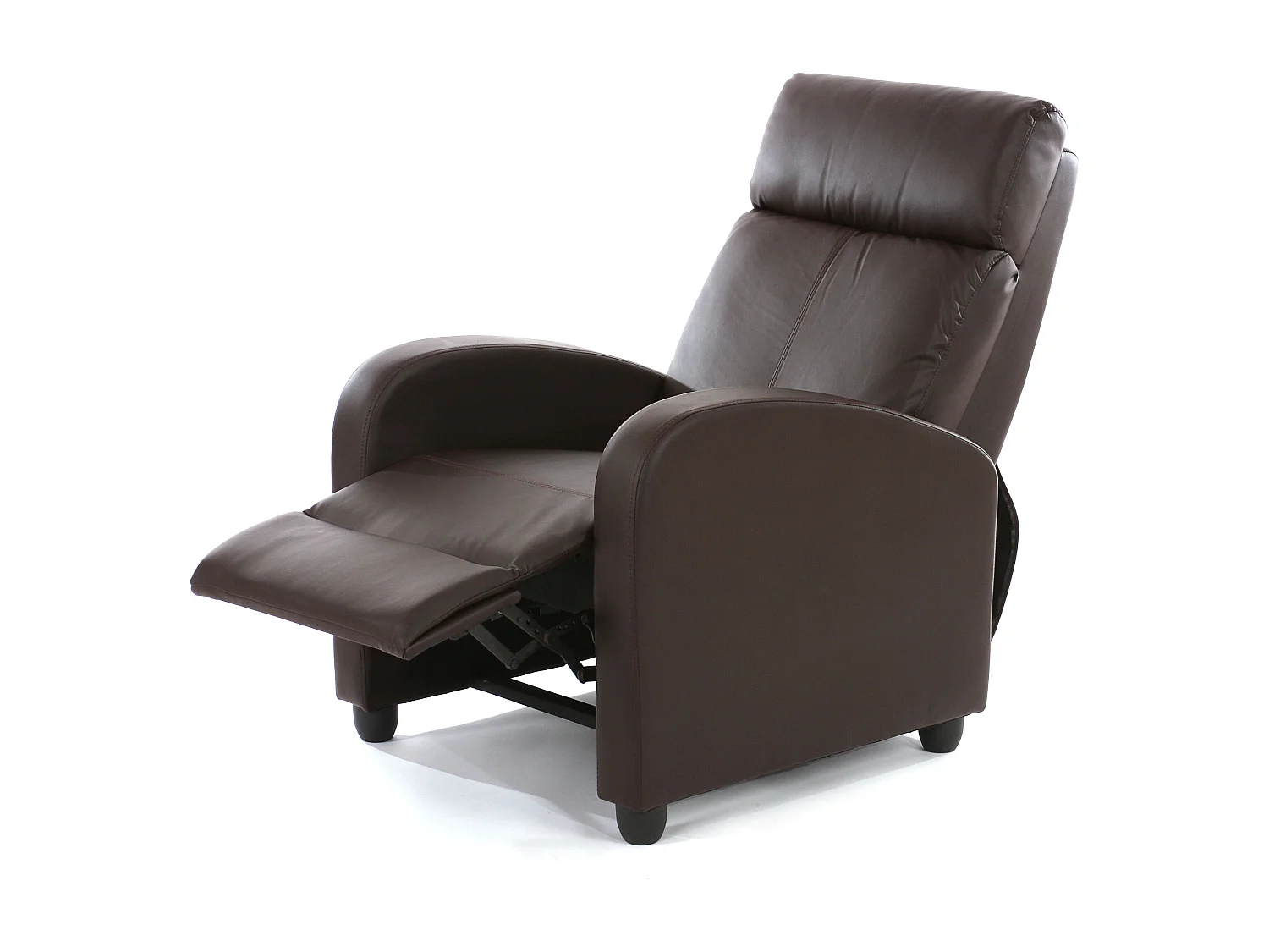 Poltrona relax reclinabile TV elegante Denver ecopelle 92x72x105cm marrone