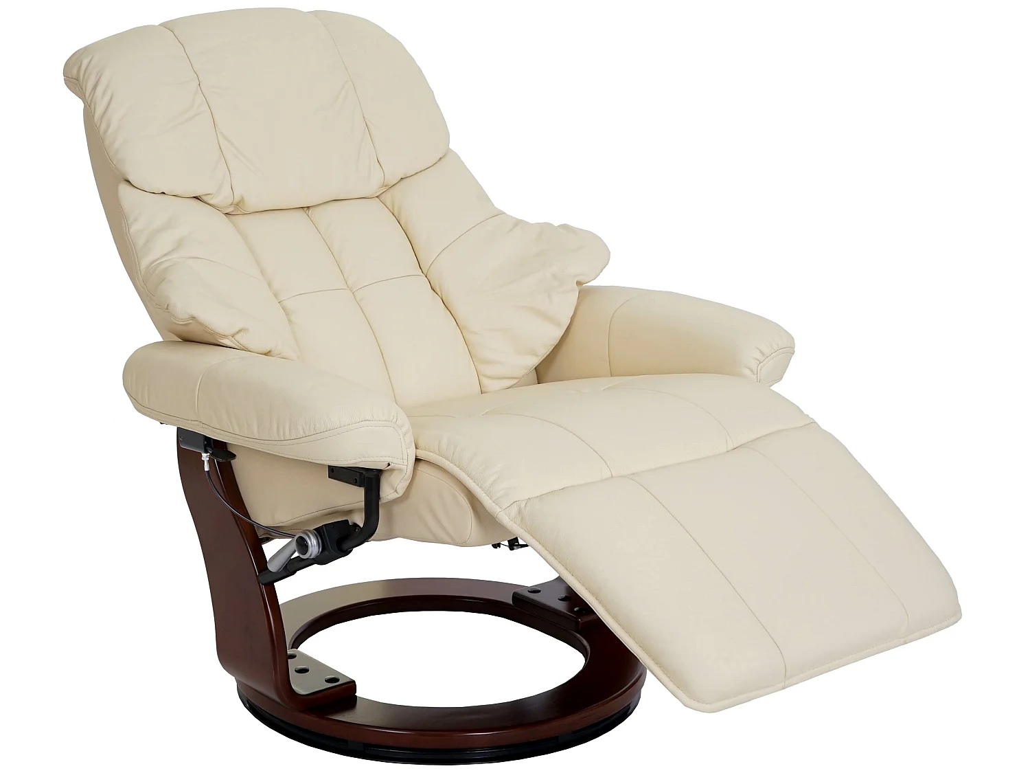 Relaxfauteuil Windsor 2,  crème, walnoot look