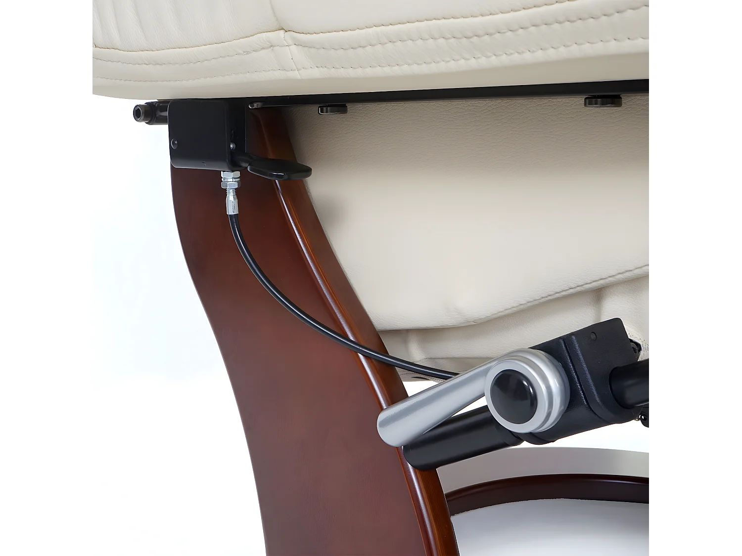 Relaxfauteuil Windsor 2,  crème, walnoot look