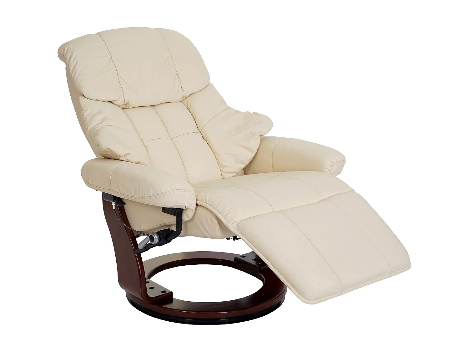 Relaxsessel Windsor 2, Creme, Walnuss-Optik