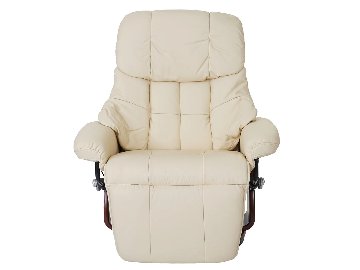 Relaxsessel Windsor 2, Creme, Walnuss-Optik
