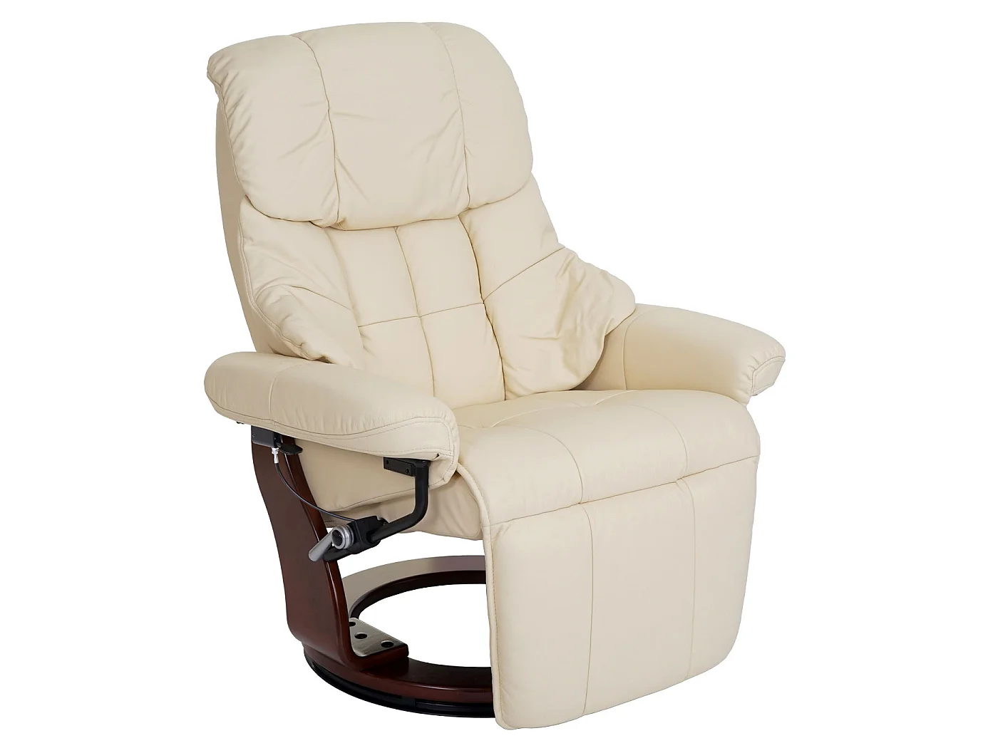 Relaxsessel Windsor 2, Creme, Walnuss-Optik